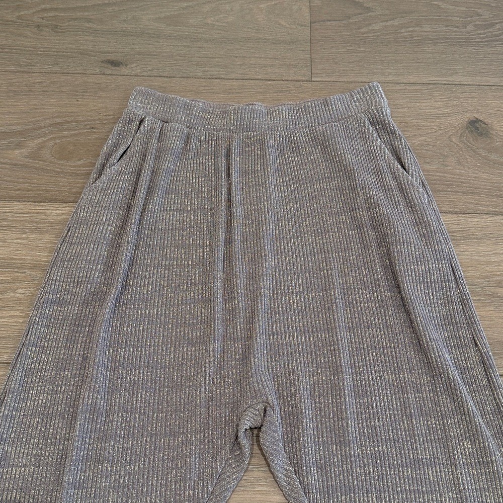 SPIRITUAL GANGSTER Gray Gold Shimmer Lurex Harem High‎ Rise Jogger Pants Size S - Picture 4 of 10